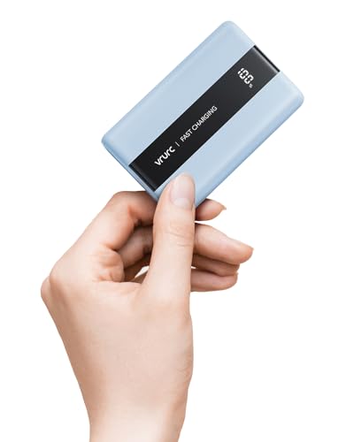 VRURC Power Bank,20000mAh Portable Charger Fast Charging,Compact Travel Essentail,4 Outputs 3 Inputs Battery Pack USB C for iPhone Series,Samsung,Android-Blue