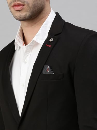 Image of SHOWOFF Men's Cotton Blend Solid Blazers LBR7500 Black 3XL
