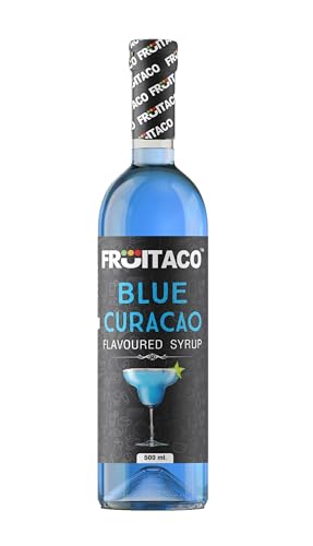 Fruitaco Blue Curacao Syrup | Mixer for Mocktails, Cocktails, Drinks, Juices, Beverages | Non Alcoholic Mix (Pack of 1-500 Ml, 500, millilitre)