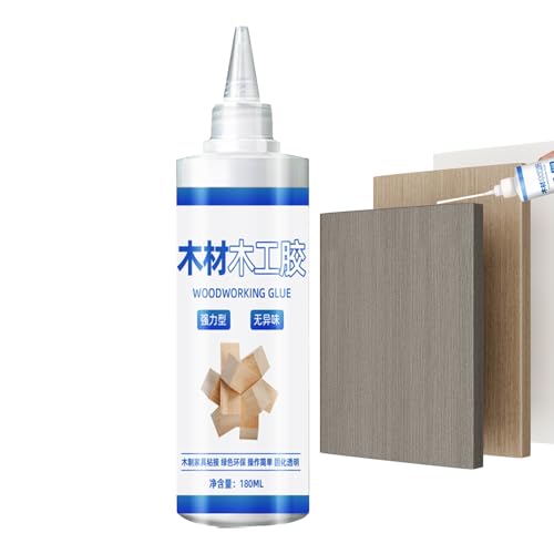Pegamento para madera, 180 ml, pegamento para reparación de muebles, pegamento profesional transparente para carpintería, pegamento fuerte para sillas, mesas, puertas, proyectos domésticos