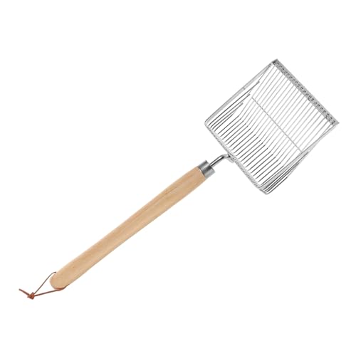 Abaodam Beach Sand Sifter for Shell Collecting Stainless Steel Wooden Handle Summer Vacation Digging Tool