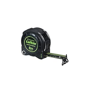 Lufkin L1125BCM 8m x 3cm ShockForce Night Eye Dual Sided Tape Measure, 30 Meter Drop Tested, Metric, Black Bladed…