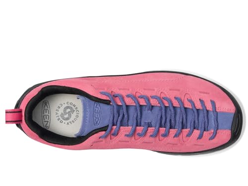 KEEN Women's Jasper Low Height Climbing Approach Style Sneakers, Pink Lemonade/Skipper Blue, 72