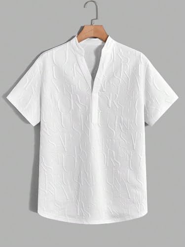 GORGLITTER Men's 2 Piece Outfits Textured Short Sleeve T Shirt and Pants Sets Old Money Clothes3