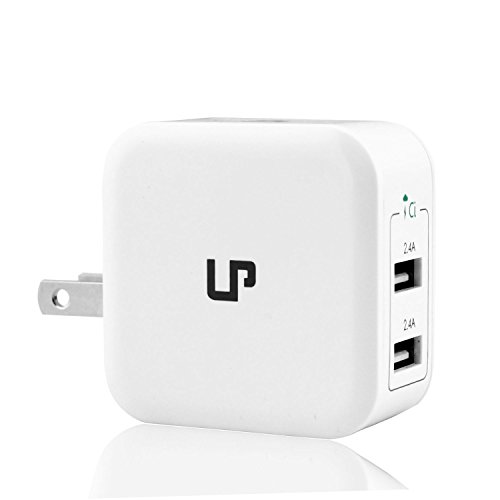 Dual USB Travel Wall Charger，LP compatible with iPad, iPhone, Samsung，Smartphones, External Battery, Bluetooth Speaker, Headset，White