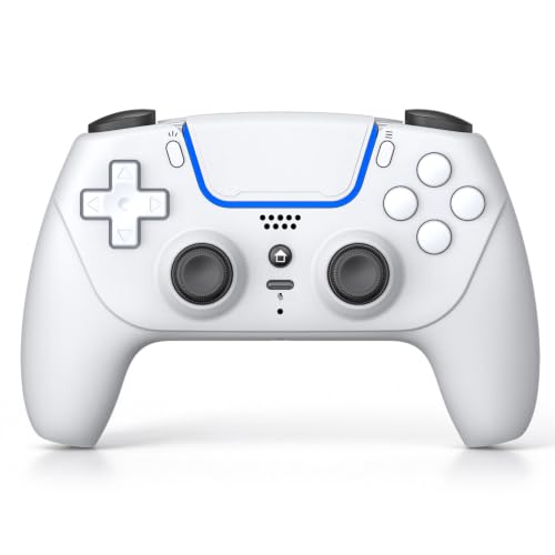 Image of MOOGOLE Wireless Controller Compatible with PS5, PC, MAC & Mobile - White