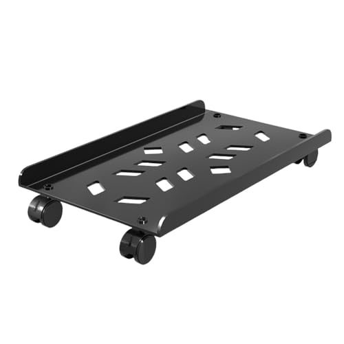 Holder CPU Steel Rolling Stand, soporte móvil para torre PC con ruedas bloqueables, soporte ventilado para CPU en piso para oficina en casa (Negro) miniatura 1