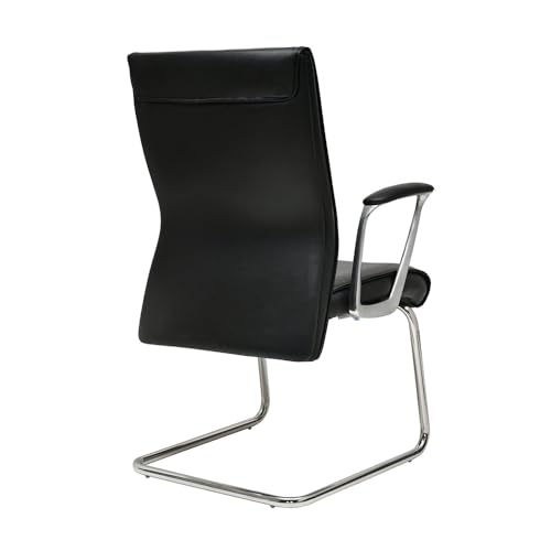 Image of Nilkamal Command Mid Back Leatherette Visitor Chair|Assembly Required| Office & Home Office|Black