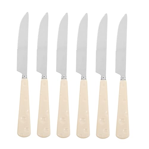 STOBAZA 6Pcs Stainless Steel Cheese Cutter Ergonomic Grip for Easy Use for Slicing Cheese Butter and Jam Charming Design Kitchen Accessories