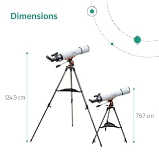 Slokey 60090 Astronomical Refractor - Portable and Powerful 24x-300x Travel Telescope - Astronomy Monoculars for Adults, Kids and Beginners - Smart Digital Telescope for Moon, Planets, and Stargazing