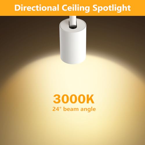 Image of White Surface Mounted LED Ceiling Spotlight Directional Spot Lights Indoor Bright Can Accent Fixture for Living Room Bedroom - CRI92 Flicker Free 7W 560LM 3000K Warm White (Driver includ)