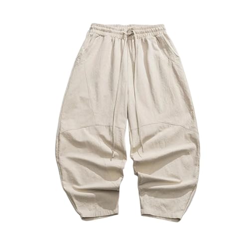 Men's Loose Harem Pants Chinese Linen Oversize Sweatpants Trousers