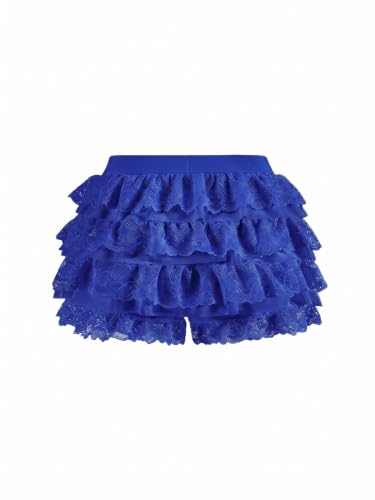 Image of Women Y2K Lace Multi-Layered Bloomers Lolita Ruffle Shorts Cute Mini Skirt