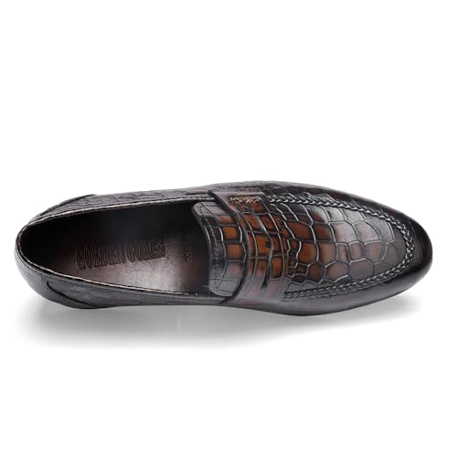 Leather Dress Shoes for Mens, Crocodile Printed Slip On Dress Loafers Casual Leather Shoes for Mens Business Weddings Party Shoes4