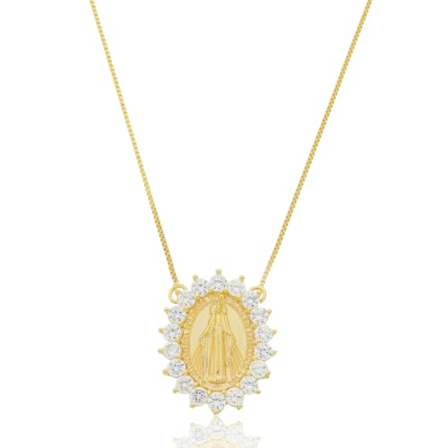 Colar Medalha Dourada de Nossa Senhora das Graças Grande