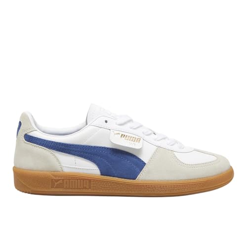 Image of Puma Mens Palermo Leather Lace Up Sneakers Shoes Casual - Blue, Grey, White - Size 6 M, 39646406