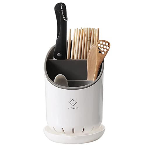 Asdays 箸立て 水切り キッチン ラック カトラリースタンド キッチン収納 多機能ラック 包丁スタンド ポリプロピレン 水切りラック (ホワイト)