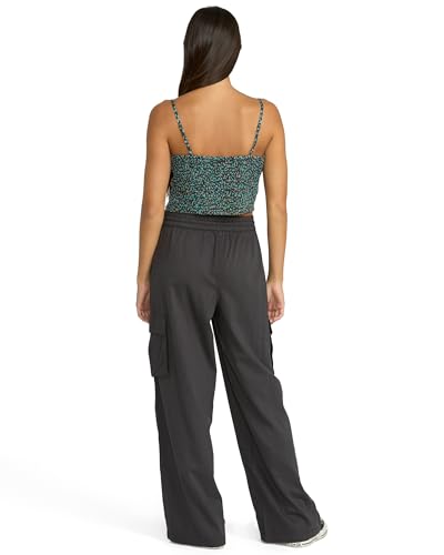 Volcom womens Lived in Beach Pants – Relaxed Fit, Cotton Viscose Blend, Cargo Pockets, Elastic Waist & Metallic Back Badge3