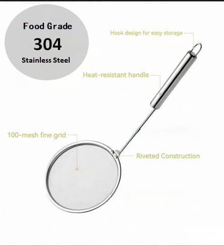 Miniatura 5 de A versatile 3-piece strainer set made of food-safe 304 stainless steel with handles, ideal for loose-leaf tea, cocktails, juice, and baking needs