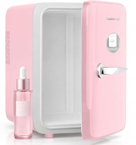 Image of CUTIEWORLD 4L Skincare Fridge, Mini Makeup Fridge for Cosmetics, Candy Pink