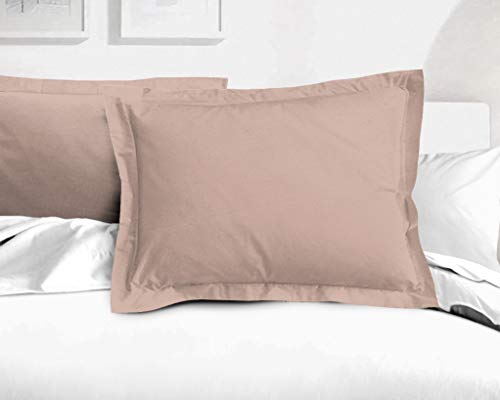 Home Linge Passion 50 x 70 cm. Lote de 2 Fundas de Almohada con Acabado Oxford, 57 Hilos, Color Rosa