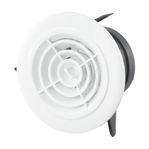 Desiumite Cubierta de ventilación interior de pared redonda ajustable para el hogar y el jardín, rejilla de ventilación ABS con volumen de aire ajustable, compatible con conductos de 75-200 mm, (75 mm
