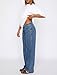 Kodaruber Women Y2k Low Rise Baggy Jeans Vintage Boyfriend Loose Fit Straight Wide Leg Jeans Casual Long Denim Pants(Blue,Medium)