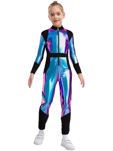 Disfraz enterizo metálico de alien para niñas