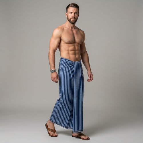 Image of Men's Cotton Lungi | Soft Breathable Wrap Around Lungi | Comfortable Daily & Home Wear for Men