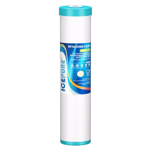 Image of ICEPURE 5 Micron 20 inch x 4.5 inch KDF /GAC Resin Reusable Replacement, Heavy Metal Removal Whole House Water Filter Cartridge Compatible with FM25B, RFFE20-BB, CFRFFE-20BB Models, 1-Pack