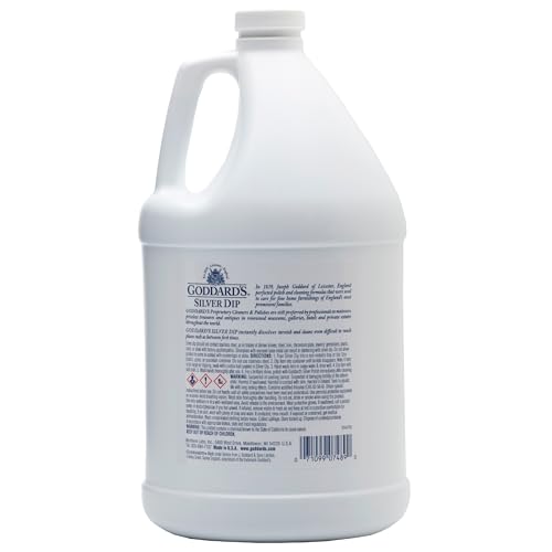 Goddard's Silver Cleaner Dip – Silver Jewelry Cleaner Solution for Hard-to-Reach Silverplate, Cutlery & Small Items – Professional Use Tarnish Remover – Silverware Cleaning Supplies (1 Gal)