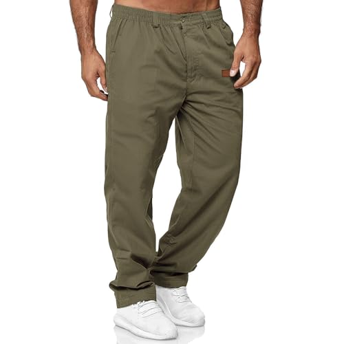 Mens Casual Jogger Pants Elastic Chino Pants Classic Fit Lightweight Comfy Hiking Cargo Pants