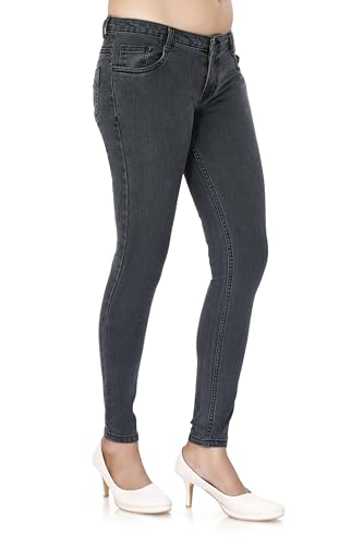 Image of TWGE - Women's Low Rise Skinny Fit Jeans - Single Button, Stretchable Denim Pants - Ankle Length - Stylish Casual Wear