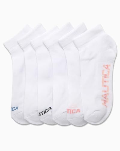 Image of Nautica Womens Quarter Socks Athletic Cushion Moisture Wicking Socks 6 Pack | Stretch Performance Dri-Motion Fabric, Cushioned with Arch Support, Breathable Mesh Panels, Quarter Cut, Shoe Size 4-10