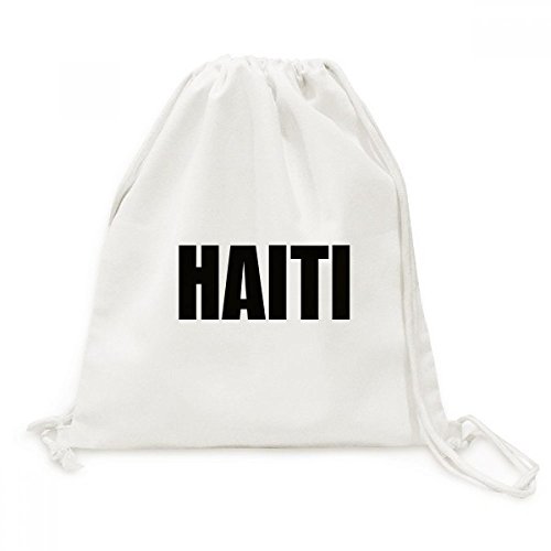 Sac cordon Haïti en toile noire pour voyage
