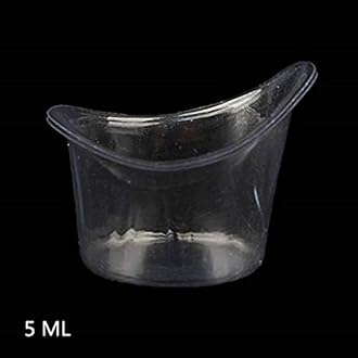 YouU 100 Pcs Non Sterile Disposable Plastic Eye Wash Cups Portable Disposable Measuring Cup 5ml Eye Flush Cleaning Cups Vials for Storage or First Aid Kit Use