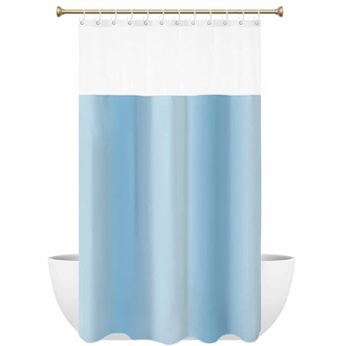 GousSanct Shower Curtain with See Through Mesh Top Window,Minimalist Light