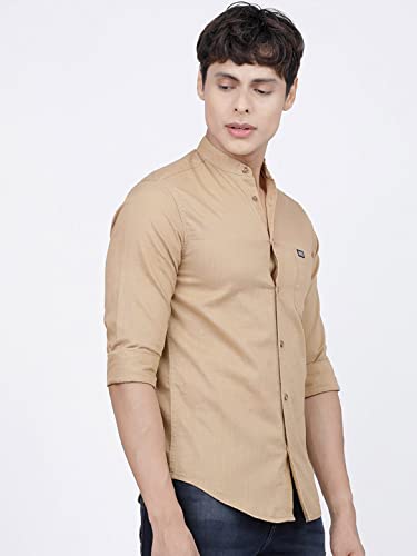 The Indian Garage Co Men Long Sleeve Slim Fit Shirt Khakhi - Image 4