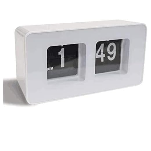Flip Clock Classic Retro Vintage Clock Digital Flip Down Clock Digital Number Alarm Clock Desk Clock Shelf Clock for Office Home Decoration (White)