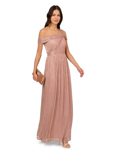 Image of Adrianna Papell Womens Metallic Crinkle Gown