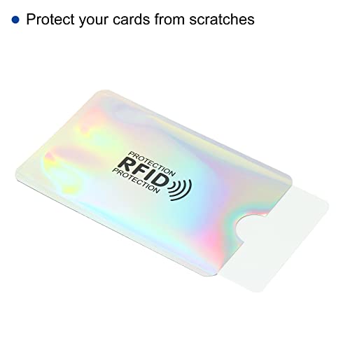PATIKIL RFID Blocking Credit Card Sleeves, 10 Pack Contactless Protector Holder for NFC Purse, Laser Silver3