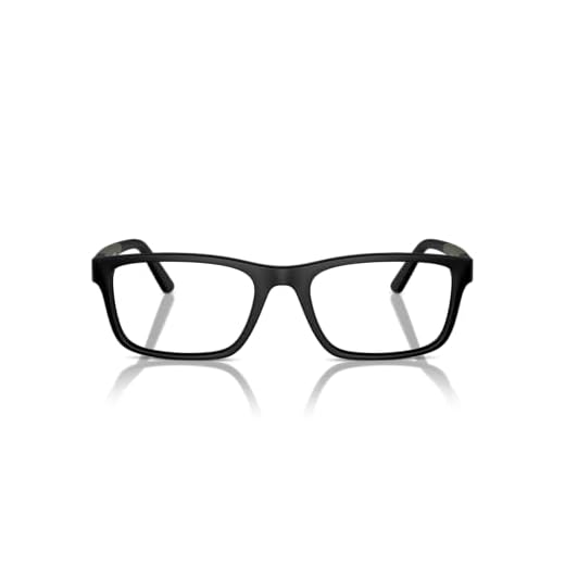 POLO RALPH LAUREN Armação retangular masculina Ph2212 para óculos de grau, Preto fosco, lentes de demonstração, 55 mm