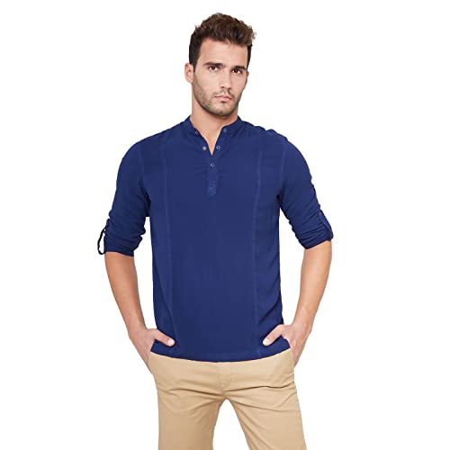 Image of Identiti Men Solid Slim Fit 100% Viscose Casual Shirt /Kurta for Men