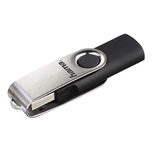 Hama Clé USB 2.0 "Rotate, 8 GB (10 MB/s, Flashpen Rotate) Noir/Argenté