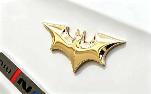 Image of 3D Spider Chrome Emblems Badges Sticker Car Vehicle, Truck, Motorcycle, RV, Scooter, SUV, Door, Window, Room, Wall and More Decoration (Yellow Batshape)