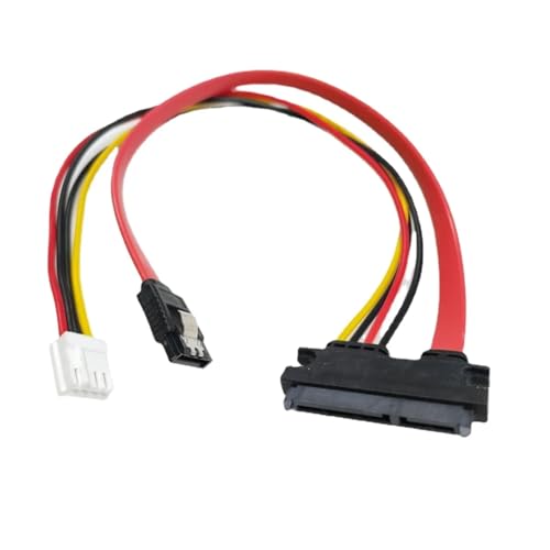 Cable integrado 30 cm FDD 4Pin Hembra SATA 3.0 Macho 22Pin 7+15