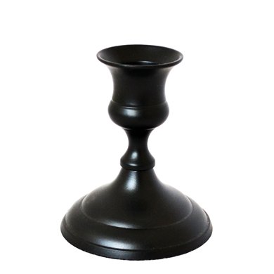 Grehom Candlestick - Nice & Simple (Black), 8 cm Candle holder made from solid brass