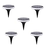 Solar Garden Ground Lights,Solar 5 LED Garden Lights Outdoor In-Ground Lights Landscape Lighting Color Changing,Dusk-to-Dawn,Cross Spike Stake for Easy in Ground Install