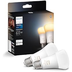 Philips Hue Smart 60W A19 LED Bulb - White Ambiance Warm-to-Cool White Light - 2 Pack - 800LM - E26 - Indoor - Control with Hue App - Works with Alexa, Google Assistant and Apple Homekit