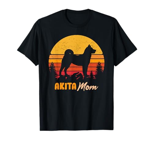 Akita Mom Mama Vintage Retro Dog Women Gift T-Shirt